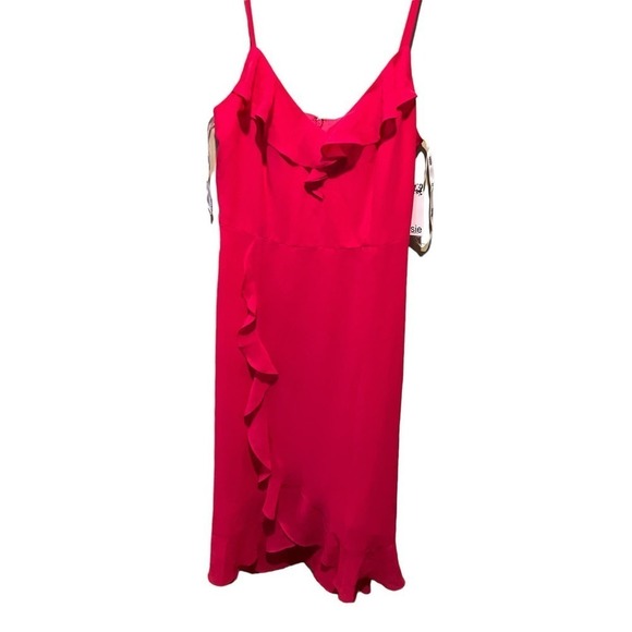 Kensie Midi Wrap Dress Women 8 Pink Adjustable Spaghetti Strap Sleeveless V-Neck - Picture 1 of 6